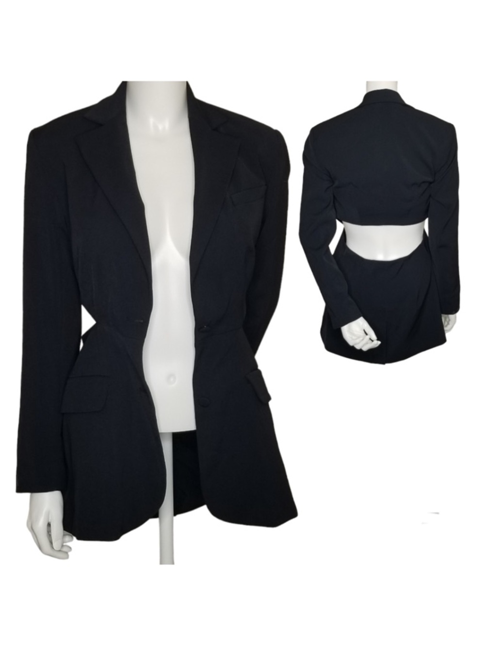 Womens‎ Cut Out Blazer Future Collective With Alani Noelle Size XXS Black